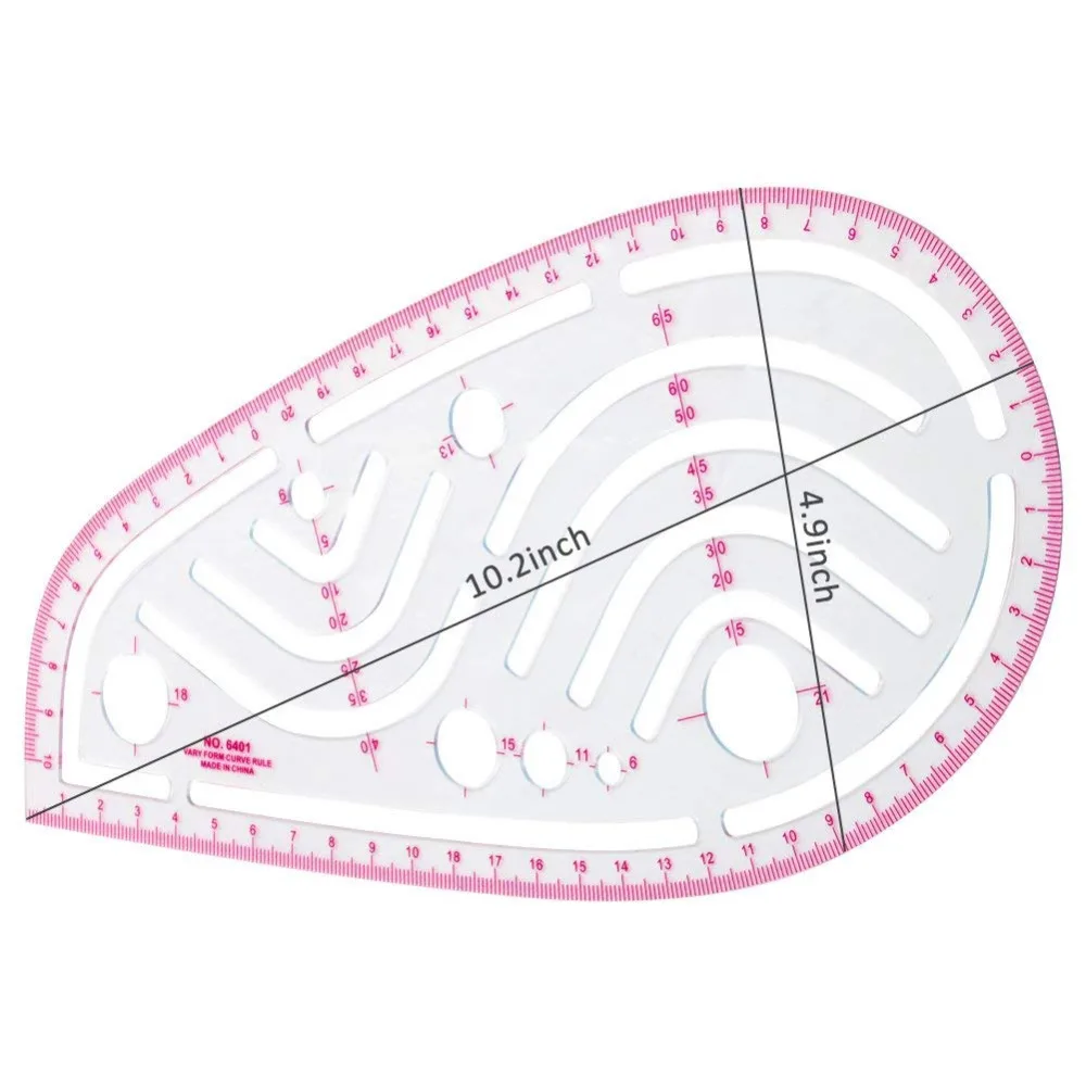 XRHYY Sewing Tools Sew French Curve Metric Shaped Ruler Measure For Sewing Dressmaking Pattern Design Bendable Drawing Template