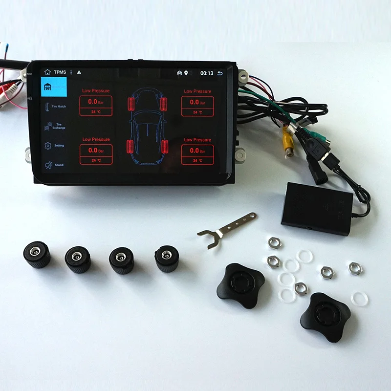 

TPMS 4 Sensor for Android GPS Radio unit Tire Pressure Monitor TPMS Car Tire Diagnostic-tool with Mini External Sensor