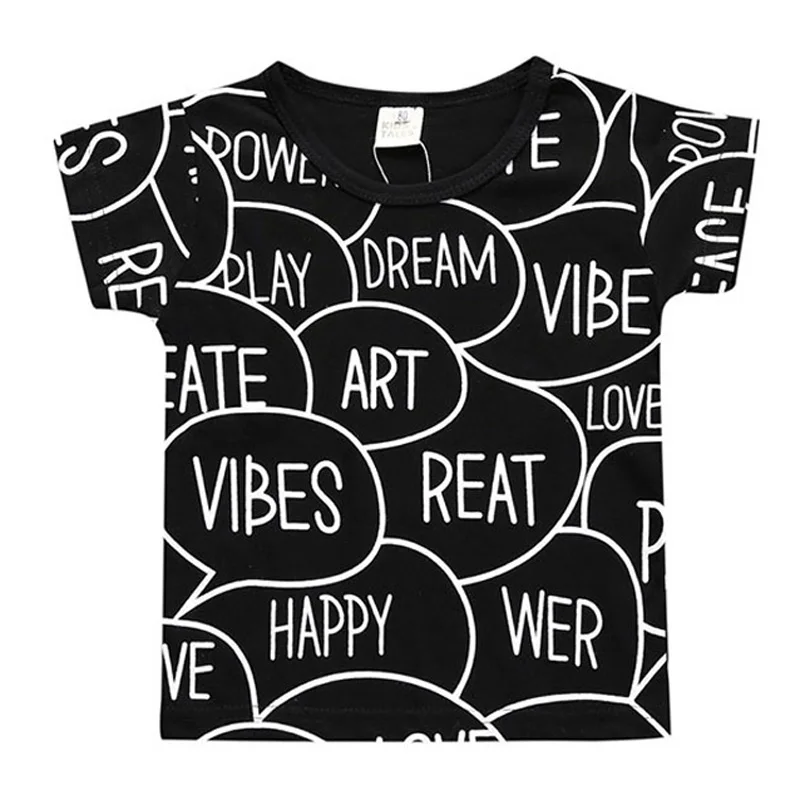 

2018 Summer Letter PrinteD T-shirt Baby Tops Fashion Cotton Kids Clothes Baby Boy T Shirts Short Sleeve Girls 0-6Y Toddler