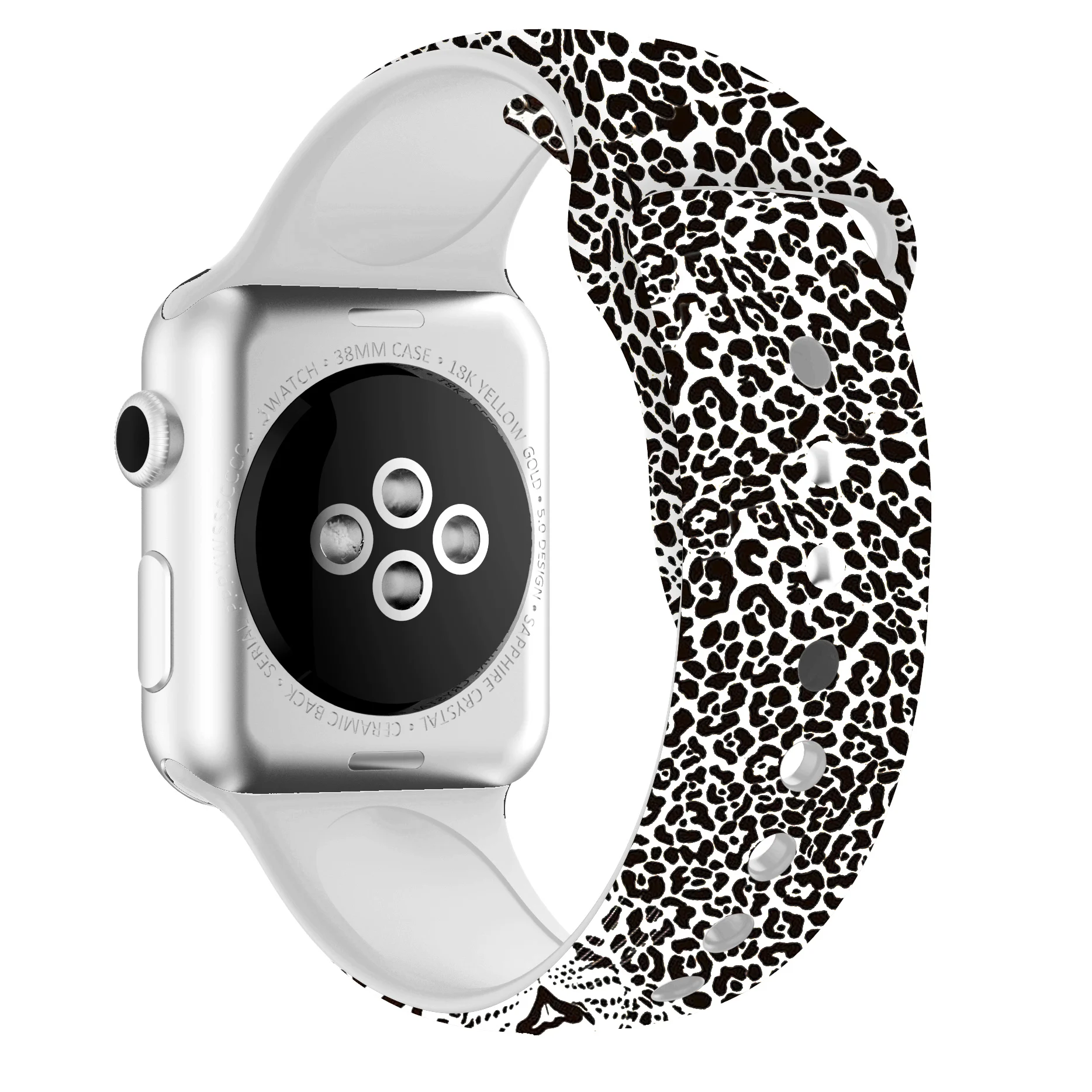 Мягкий силиконовый ремешок для apple watch series 5, 4, 3, 2, 1, iWatch, браслет для apple watch 38 мм, 42 мм, 40 мм, 44 мм, спортивный ремешок - Цвет ремешка: Black-white-leopard