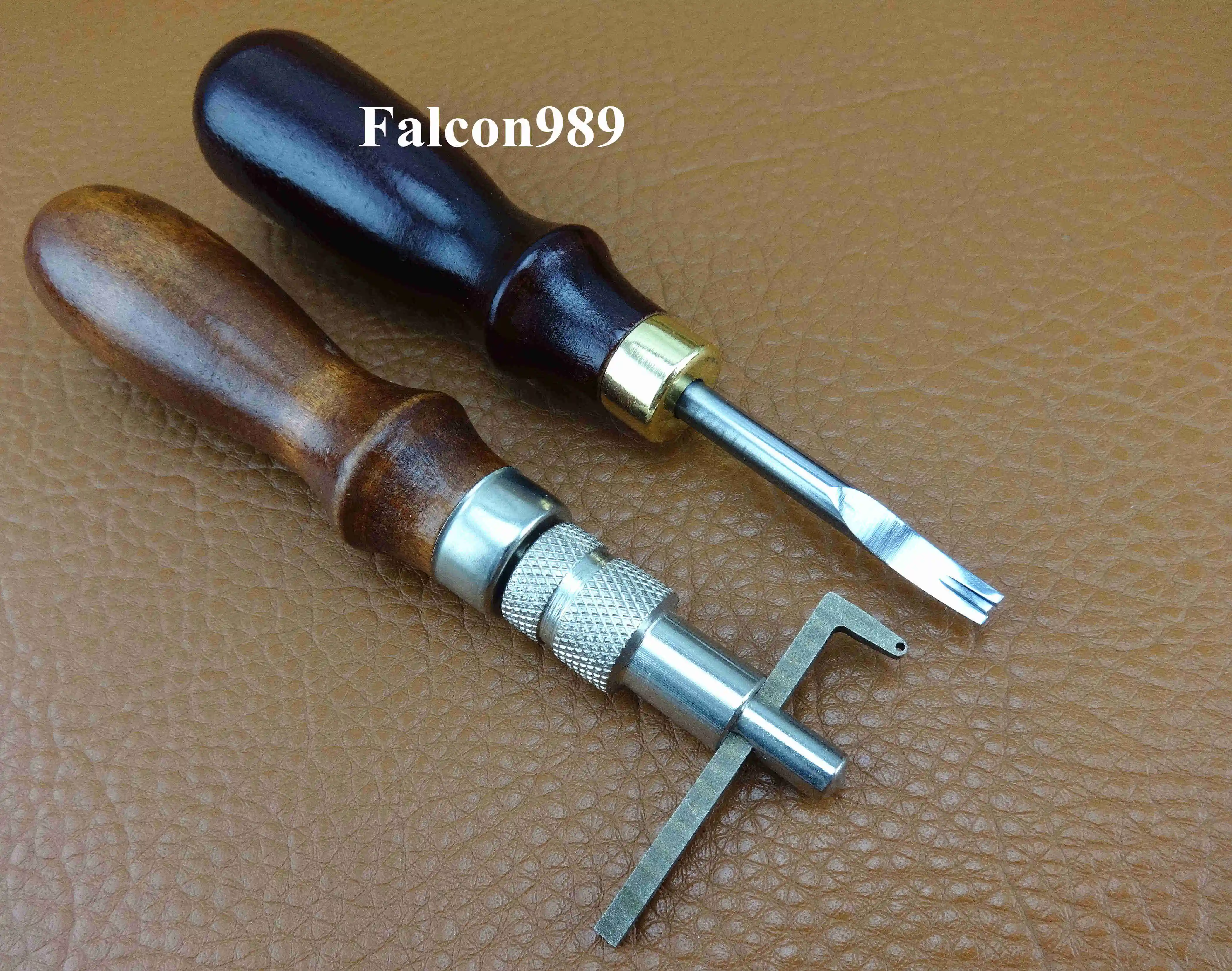 

2pcs 1mm Leather Craft Sewing Stitching Edge Groover Beveler Skiving Skiver Tool Kit Set - Leather Craft Stamping Edger Creaser