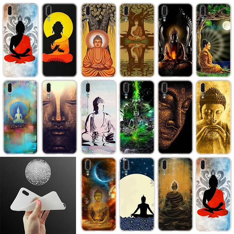 

Soft Silicone Phone Case Zen Buddha style For Huawei P30 P20 P30Pro P10 P9 P8 Plus Lite 2017 P samrt 2019 Cover