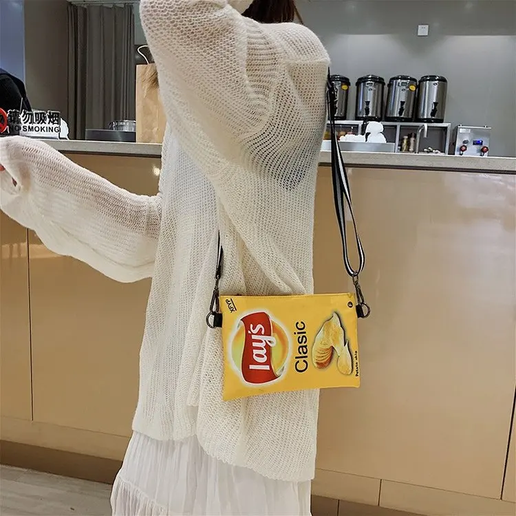 Funny Potato Chips Crossbody Handbag Clutch Bag Small Messenger Shoulder Bag Girls Envelope Bags Party Purse Funny Potato Chips Crossbody Handbag Clutch Bag Small Messenger Shoulder Bag Girls Envelope Bags Party Purse