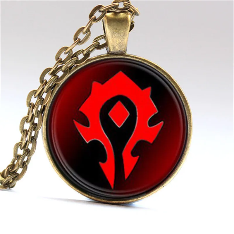 Красный WoW World of Warcraft Hearthstone круглый подвесной Амулет ожерелье цепочка мужские