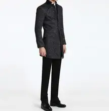Teenage stand collar wool coat mens single breasted woolen coats business casual plus size outerwear manteau homme grey 2017