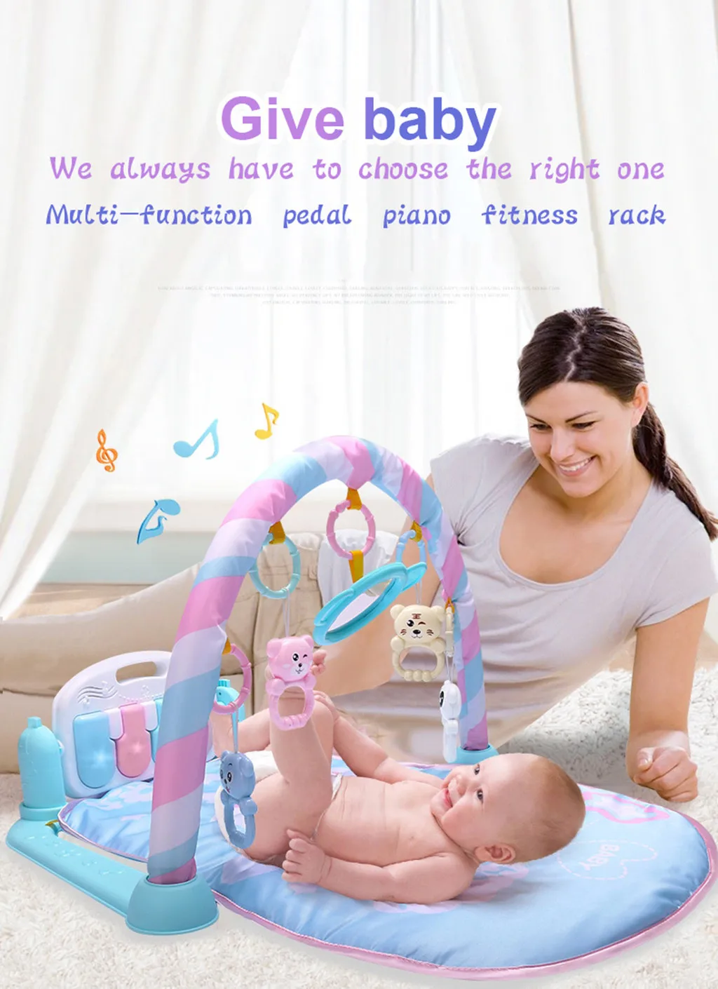 Коврик для ребенка спортивные игрушки игровой ковер 0-12 месяцев мягкое освещение погремушки детский музыкальный коврик ползание младенца