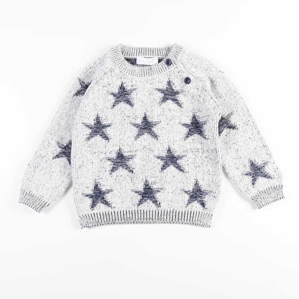 Новинка, осенне-зимний свитер унисекс, вязаный свитер для девочек и мальчиков, милый свитер со звездой, вязаный пуловер, BC719