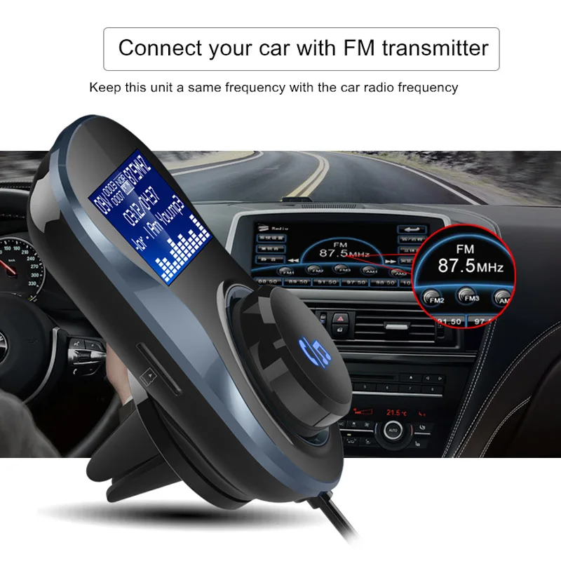 Автомобильный комплект jajabor с Bluetooth Handsfree fm-передатчиком A2DP беспроводной Автомобильный mp3 плеер ЖК-экран дисплей+ Aire состояние зажим Кронштейн