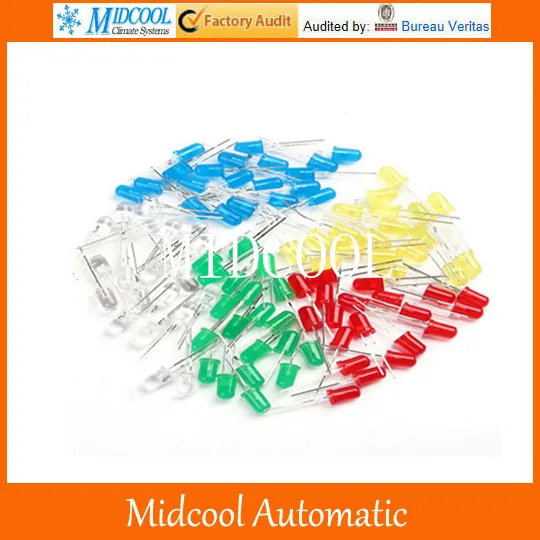 

86020 LED diode Light Assorted Kit DIY LEDs electronic diy kit 100pcs 5mm include White Yellow Red Green Blue