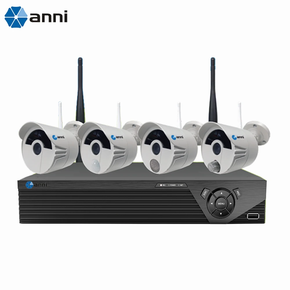 

Anni Smart Wifi 4-Channel NVR Kit, Highly Integrated 1080P Wireless Camera with PIR, Gas, Siren & Motion Detection