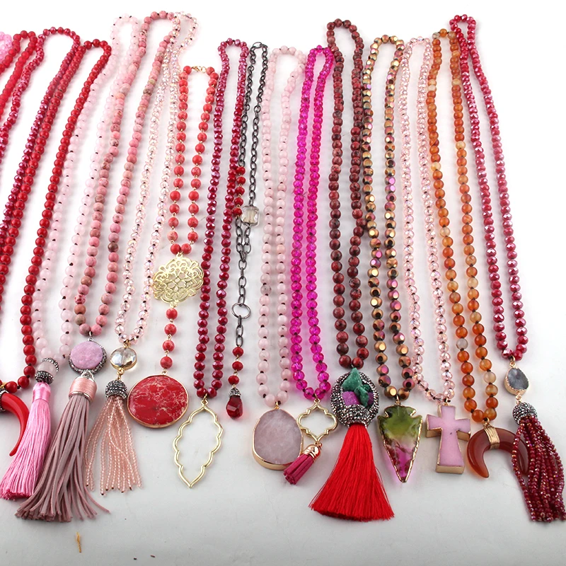 

Wholesale MOODPC Fashion Mix Color Red Necklace Handmade Women Jewelry 20pc MIX
