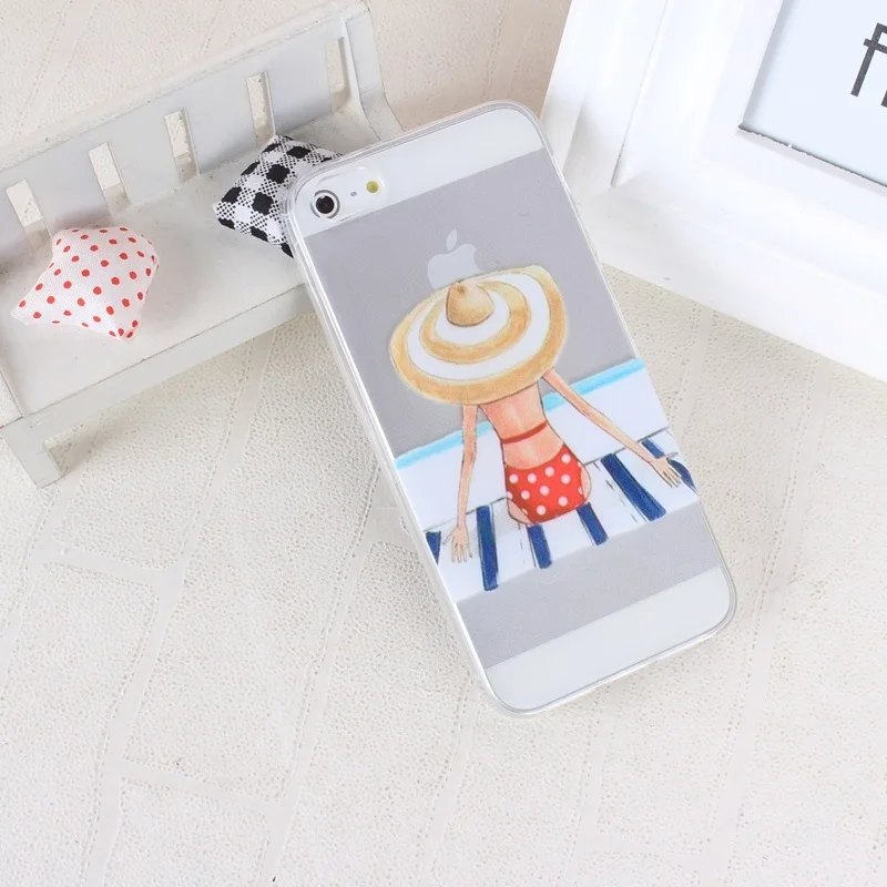 Case for iphone 5s Cover A Girl Transparent Soft Silicone Cases For iPhone 5 5S SE TPU Phone Case 05