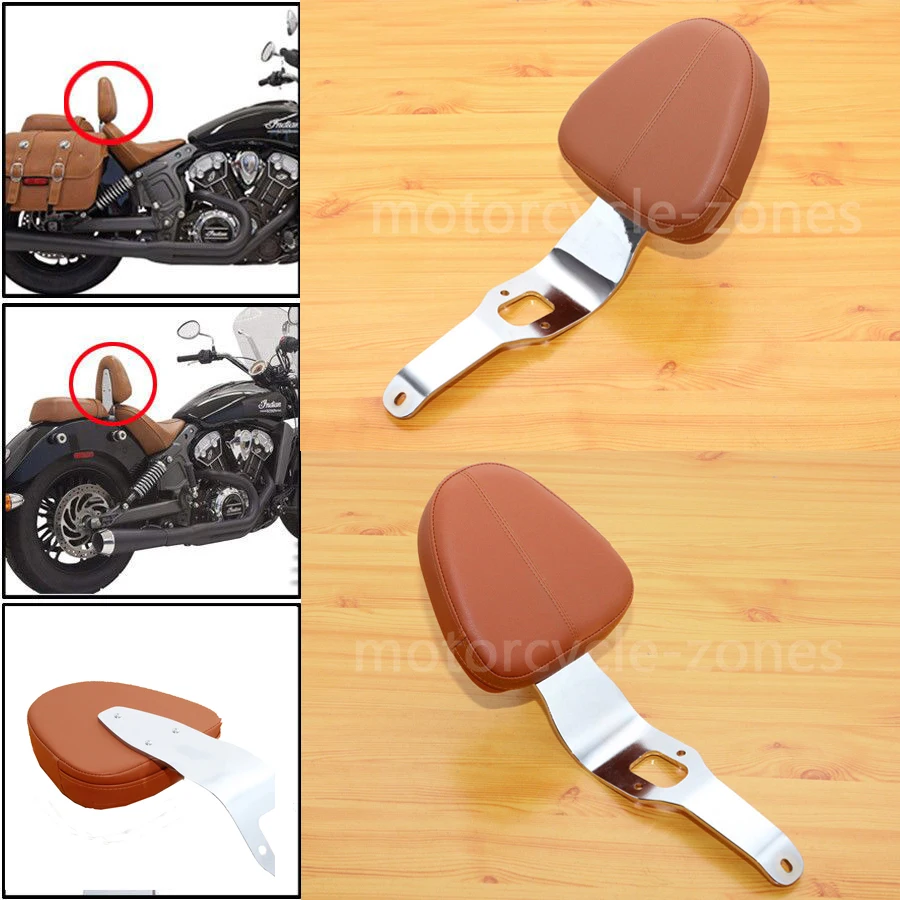 

Brown Driver Backrest Support Sissy Bar Pad For Indian Scout 2015 - 2018 16 17 Scout Sixty 2016 - 2018 2017