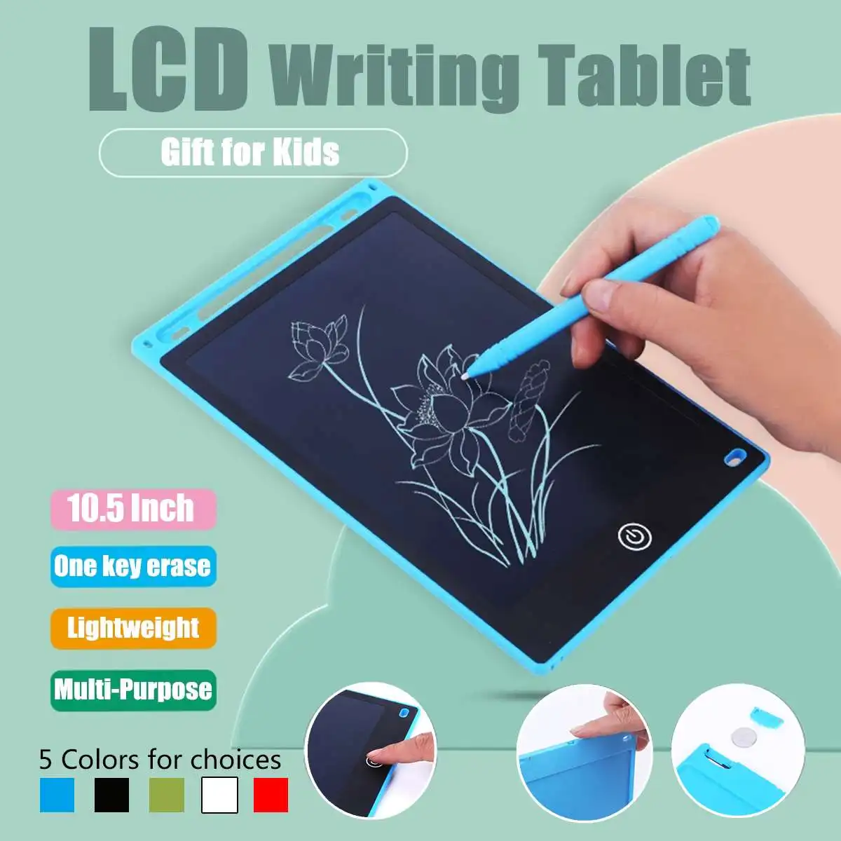 Children Kids Pad Board 10.5" LCD Writing Tablet Electronic Pen Painting Drawing Notebooks Handwriting Pads Electronic Tablet