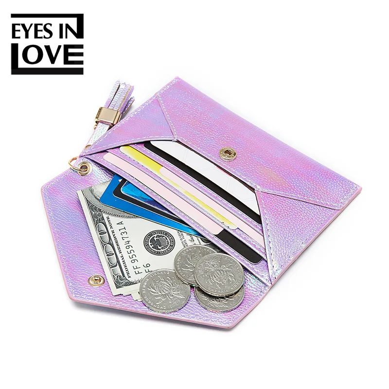 

Luxury Women Short Wallet mini Fashion bright color envelope wallet multi-card holder Wallets Female High Quality Leather Wallet