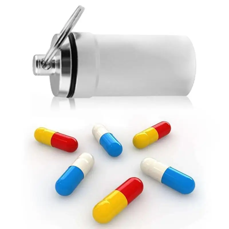 1 шт. портативная Водонепроницаемая мини-бутылка для хранения лекарств на открытом воздухе алюминиевая водонепроницаемая бутылка для хранения лекарств брелок для ключей-контейнер