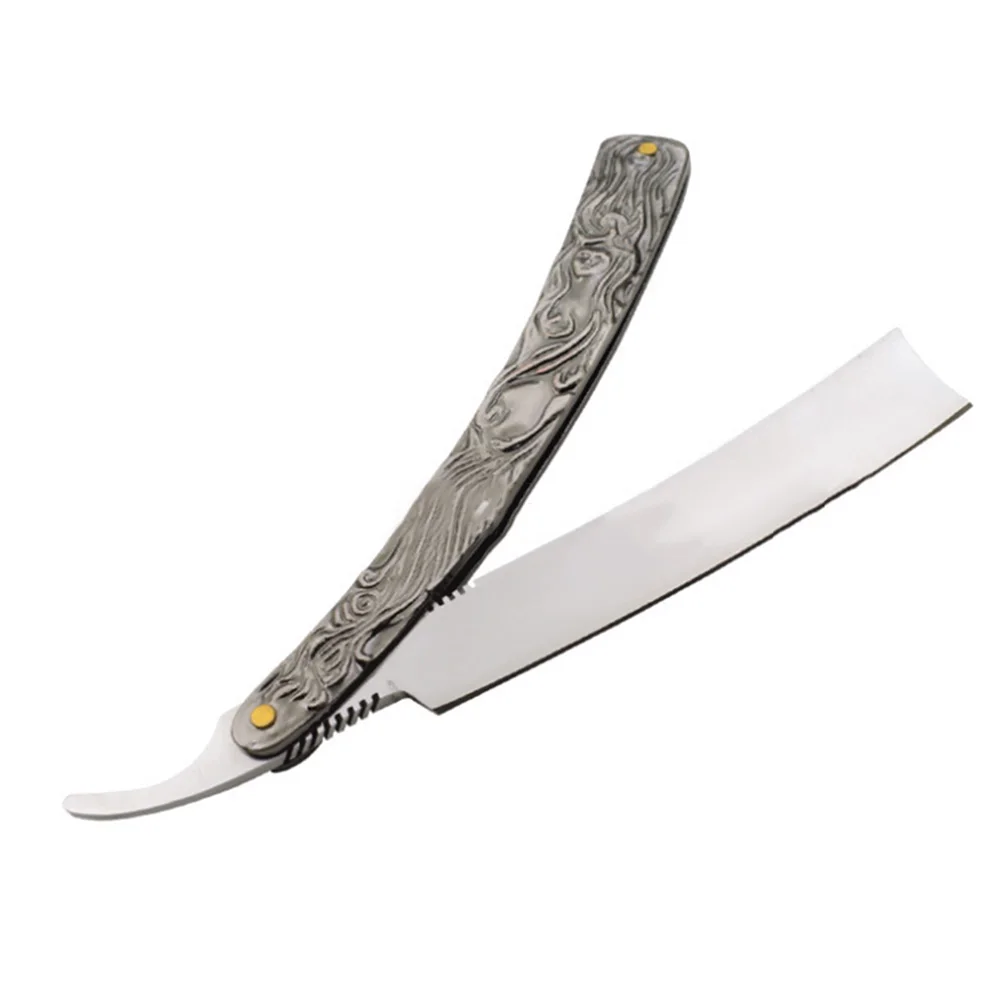 

2047 New Barber Men Manual Razor Stainless Steel Straight Edge Cutter Aluminum Handle Folding Shaving Beard Shaver H7JP