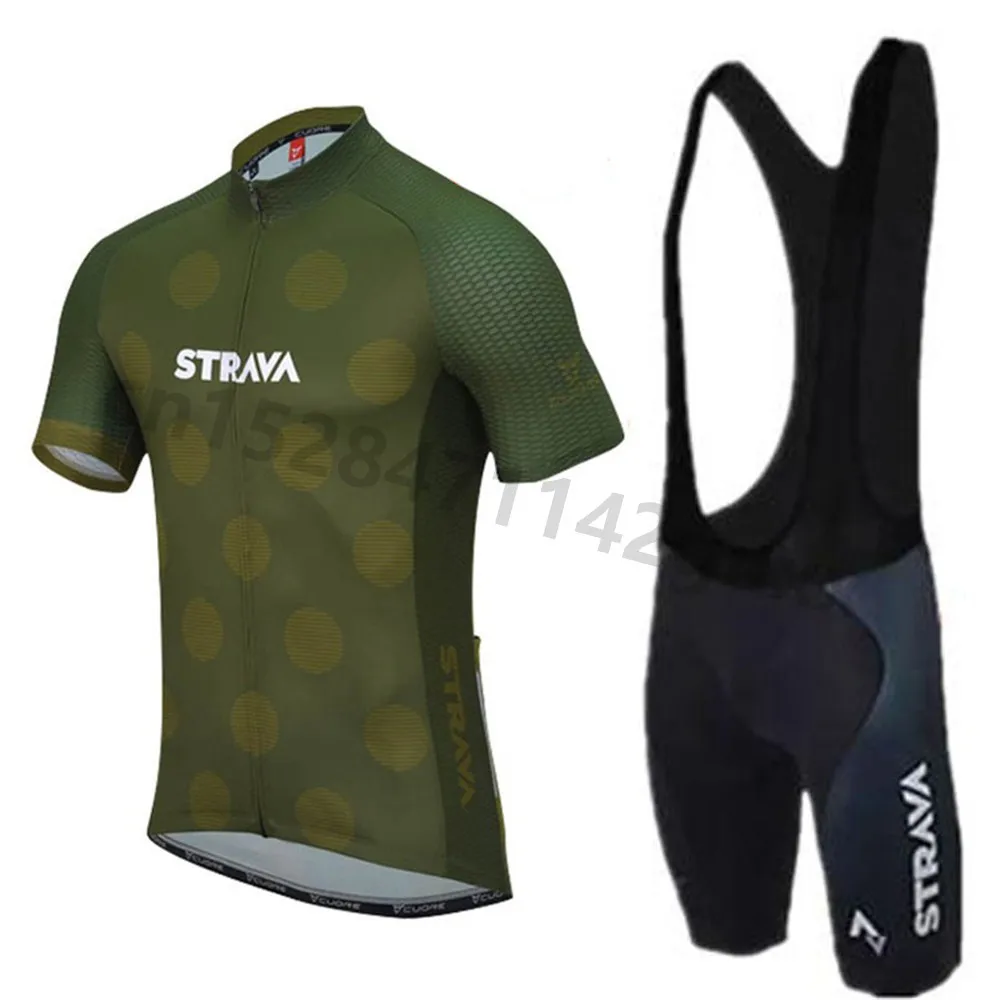 

New 2019 Strava Summer Men Cycling Jersey Short Sleeve Set Breathable bib shorts 9D Gel Pad MTB Bicycle Clothing Ropa Ciclismo