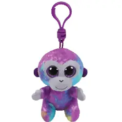 Ty Beanie сапог Зури фиолетовый обезьяна Малый брелок-плюшевая игрушка Клип Мягкая коллекция кукла без тега 4 "см 10 см