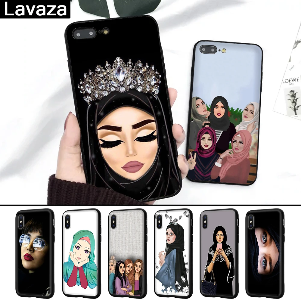 

Lavaza Beautiful Muslim Girls women Silicone Case for iPhone 5 5S 6 6S 7 8 Plus X XR XS Max