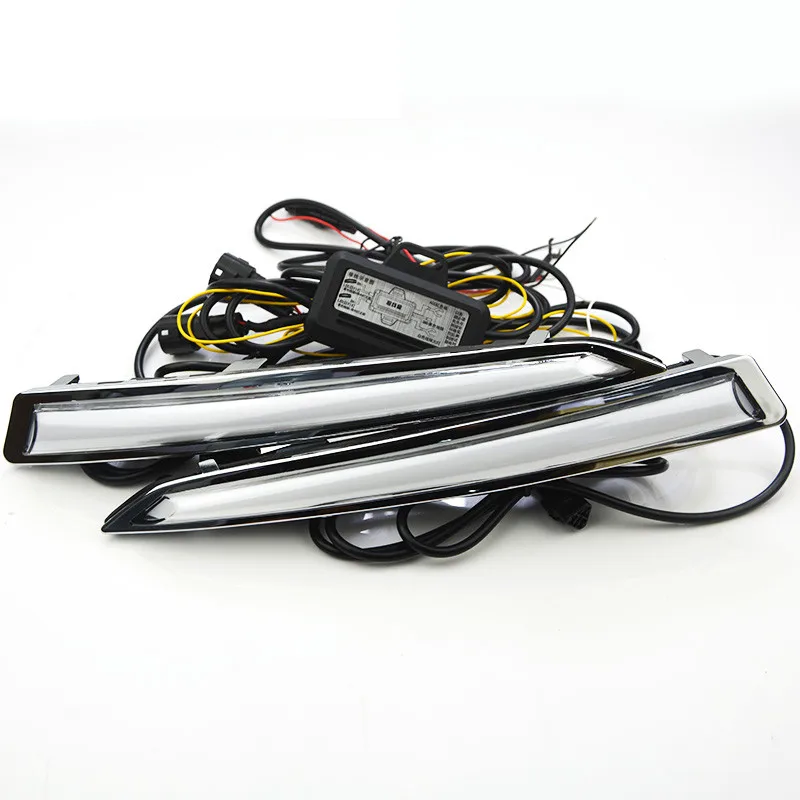 

2Pcs/set Daytime Running Lights For Ford Kuga Escape 2012-2014 2015 2016 2017 100% Waterproof LED DRL With Turning Signal Lamps
