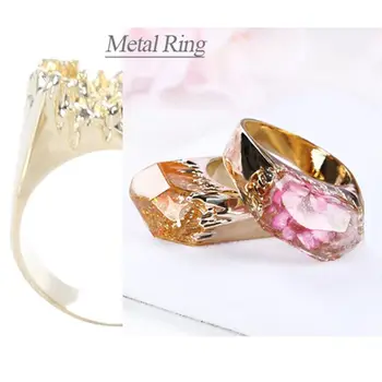 

Epoxy Resin Ring Mold Broken Art Resin Metal Ring DIY Jewelry Making US Size 7-9