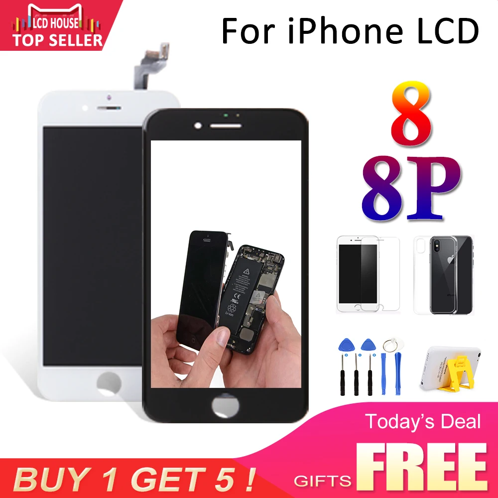

1PCS AAA Quality LCD For iPhone 8 Plus 8G 8P LCD Display 3D Touch Screen Digitizer Replacement Full Assembly for iPhone8Plus LCD