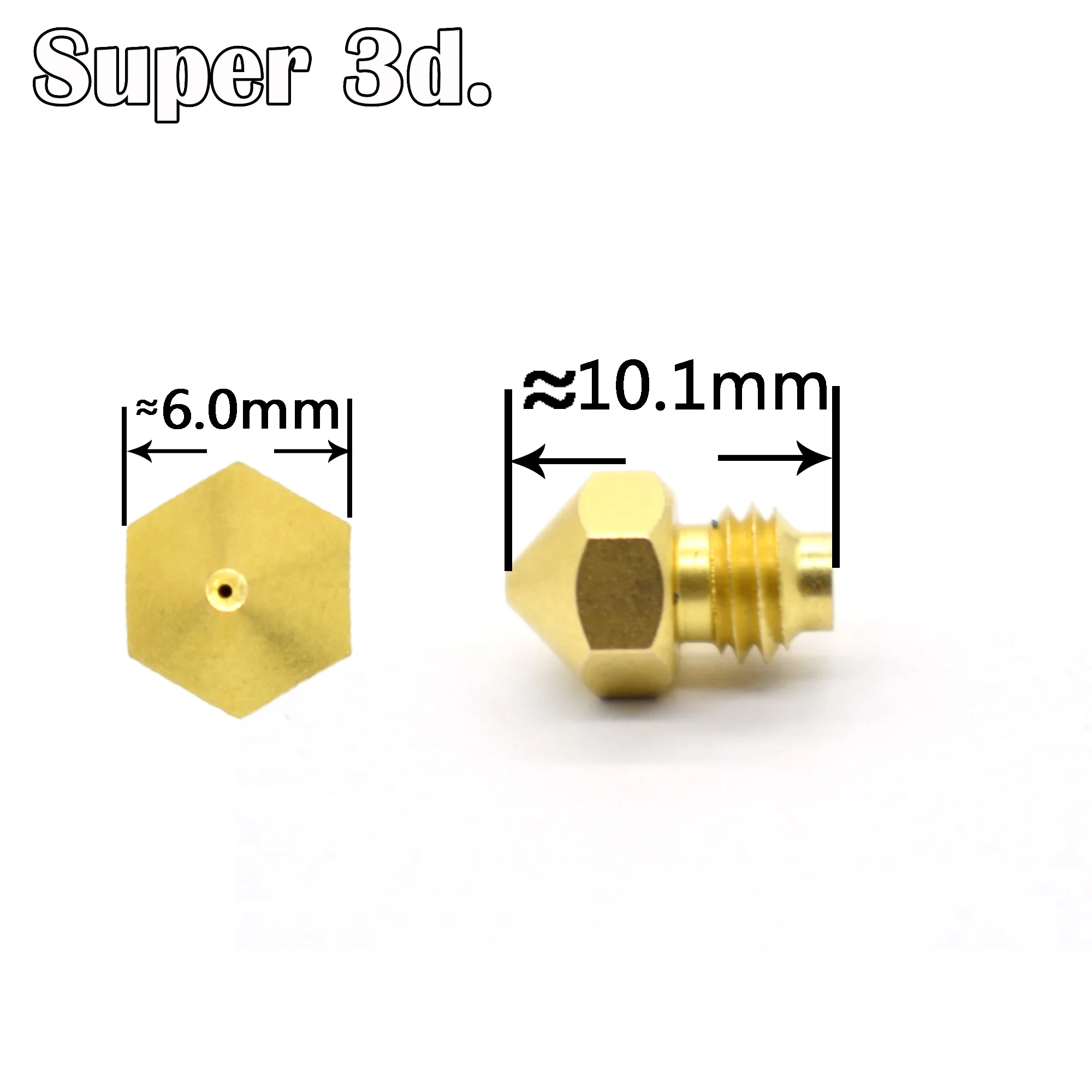 

5pcs 3D Printer Cyclops Nozzle M5 Threaded Screw 0.4mm 1.75mm for 2 In 1 out heat block of V6 3D Printer parts