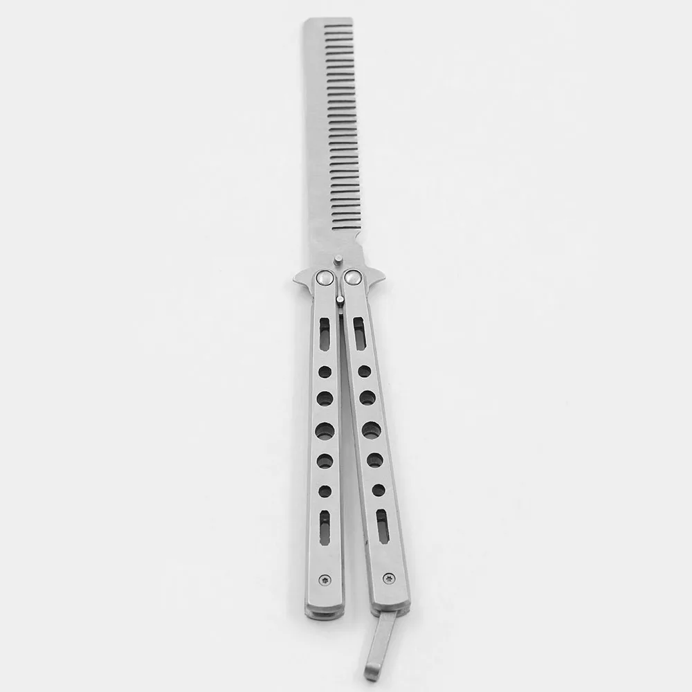 

Stainless Steel Practice Training Butterfly Knife Comb Tool Cool Sport 5W3Z 7GQF
