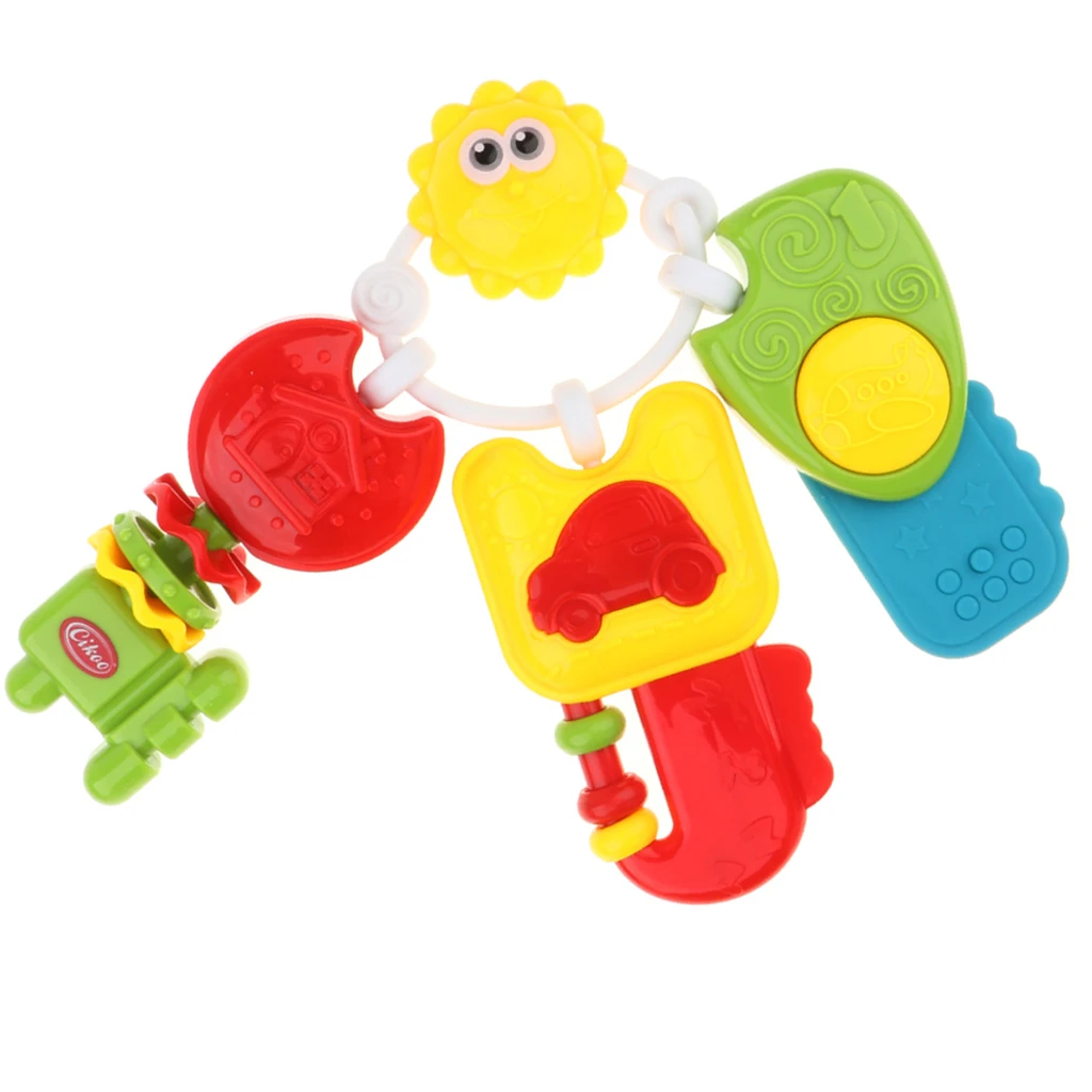 3 in One Baby Musical Rattle Ring Sensory Teether Toy for Infant Crib, Stroller, Cot, Pram Seat Hanging Sound Early Educational
