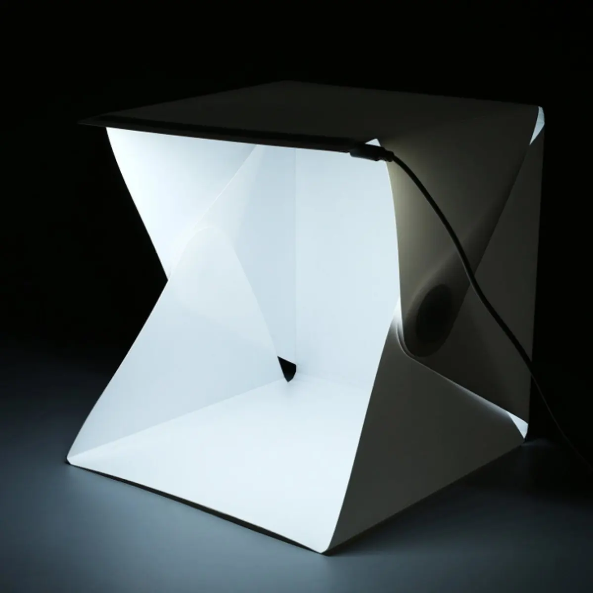 30CMX30CMX30CM Portable Mini Folding Studio Diffuse Soft Box With LED Light Black White Background Photo Studio Accessories