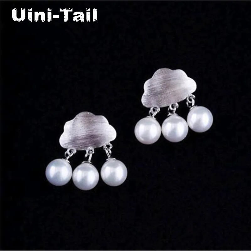 

Uini-Tail hot new 925 sterling silver cloud pearl earrings simple literary sweet earrings small fresh accessories GN681