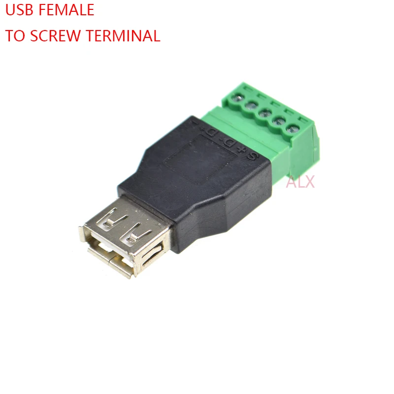 1 шт. разъем USB типа A 2 0 Мама на 5 контактный винтовой коннектор шаг разъема 3 мм usb