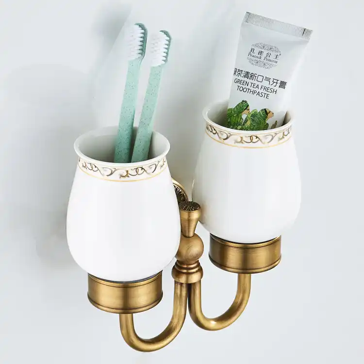 MAGT Vaso y Accesorios De Ba/ño 6Pcs Set de Accesorios de ba/ño Bin Dispensador de Platos de jab/ón Vaso Portacepillos de Dientes Loci/ón Jabonera y Cubo de Basura