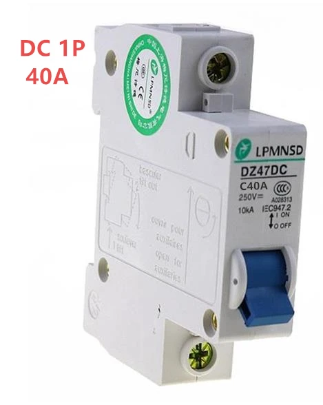 

Antiflame DC 1P 40A 250V Solar energy Air breaker DC MCB Electrical swich