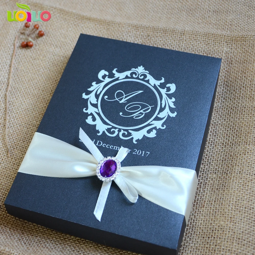  hot sell personalize lace wedding invitation card box hot sell wedding gift popular invitation card - 32914433480