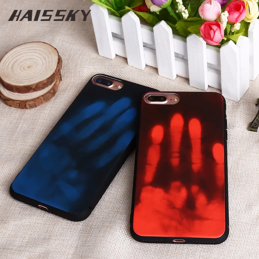 Haissky Термальность Сенсор чехлы для iPhone 6s 5 SE 7 Plus термочувствительных чехол