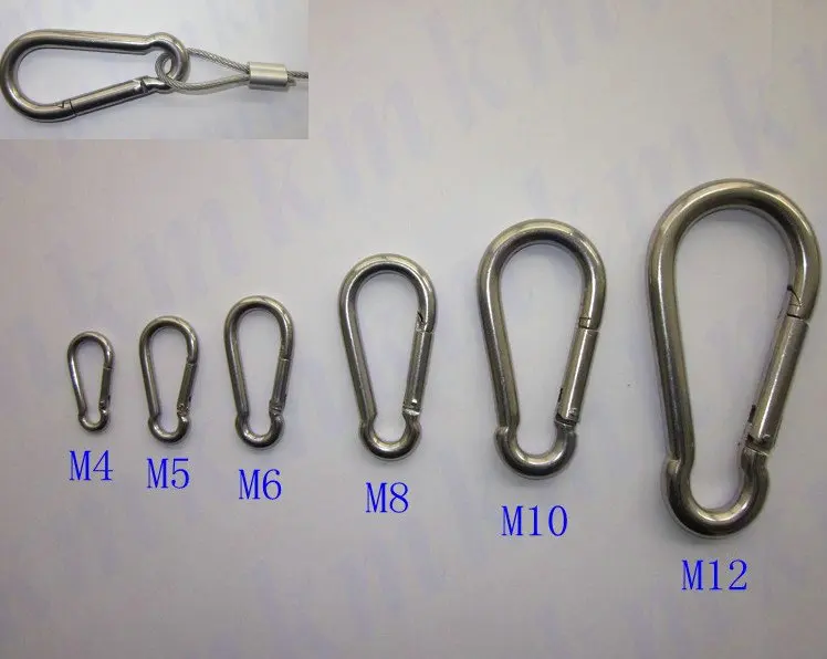 M10x100 мм большие карабины из нержавеющей стали DIN5299C|stainless spring hook|snap hookslarge snap hooks |