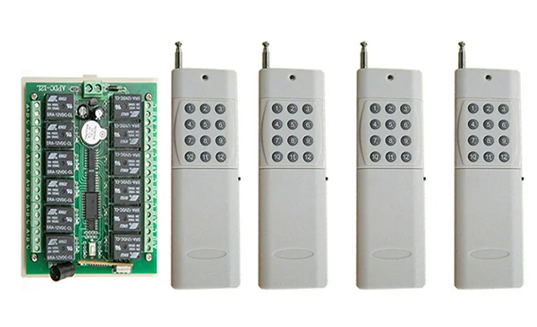 

DC12V 12CH 10A RF Wireless Remote Control Switch System Transmitter+Receiver,315/433 MHZ /lamp/ window/Garage Doors