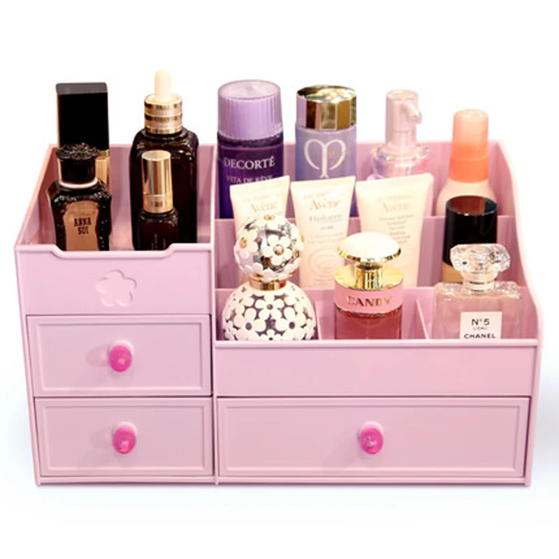 

Makeup Organizer Plastic Storage Box Cosmetic Make Up Case Jewelry Box Lipstick Brush Holder Storage Boxes