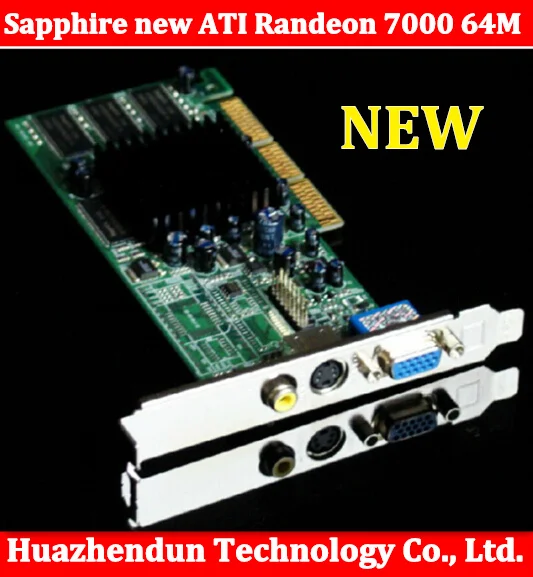 Hot sale Sapphire new ATI Randeon 7000 64M DDR VGA/TVO/AV AGP video card 5pcs/lot video card graphic card