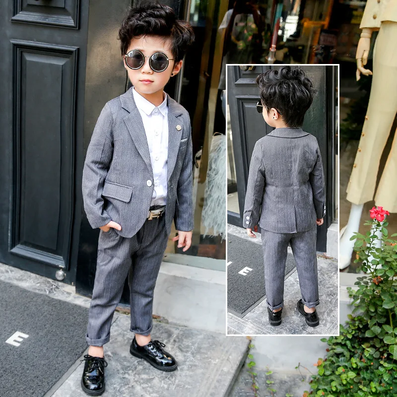 New Children Suit Baby Boys Suits Kids Boy Blazer Formal For Weddings Clothes Set Jackets + Pants 2pcs 2-12Y | Детская одежда и