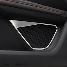 4pcs/set Door Inner Speaker Cover Trim Steel For Peugeot 3008 GT 2016-2018 / 5008 GT 2017-2018 car accessories