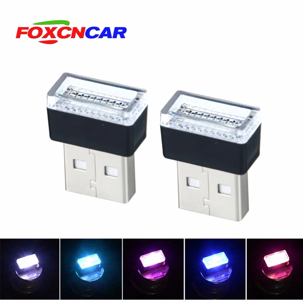 Foxcncar светодиодный Автомобильный USB светильник s Автоматическая интерьерная