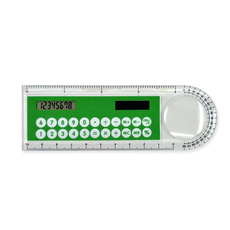 8 Aluminium Feel Solar Powered Calculator Ruler
