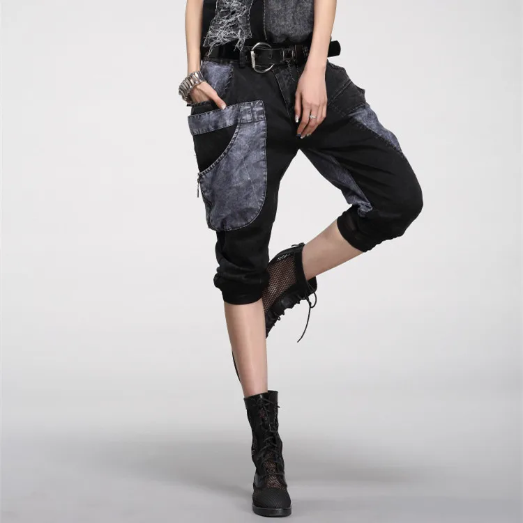 ASYMSAY 2017 новые модные женские черные свободные брюки для женщин AC8001|black denim|fashion