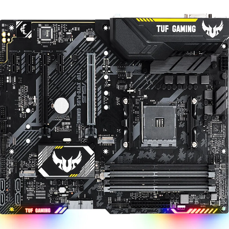 ASUS TUF X470-PLUS GAMING Motherboard AM4 4X4DDR4 Max 64 GB RAM PCI-E3.0 2XM. 2 6 XSATAIII DVI HDMI
