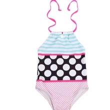 Детский летний цельный купальник для маленьких девочек, купальник бикини в горошек, купальник Танкини, купальный костюм, одежда для плавания
