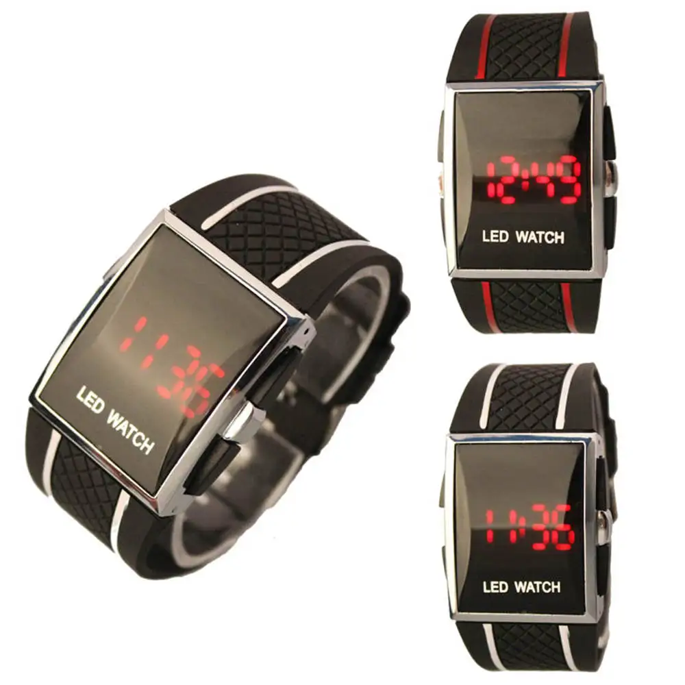

Digital watches New Arrivals Silicone Strap Boy Men Stylish LED Date Silicone Band Sports Wrist Watch