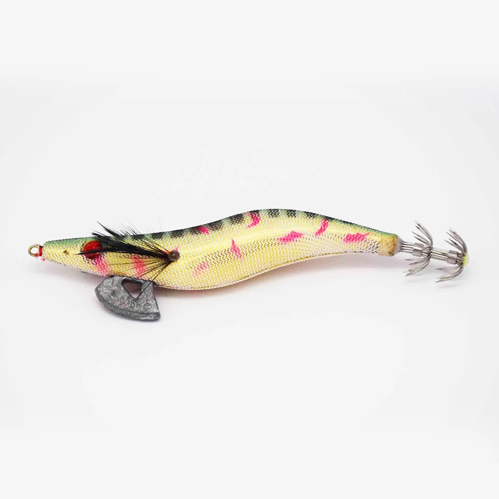 Segnuelos de Pesca baratos SW plomo Sinker calamar gancho Jigs pulpo Cuttlefish camarones cebos 3D ojos segnuelos luminosos - Цвет: Белый